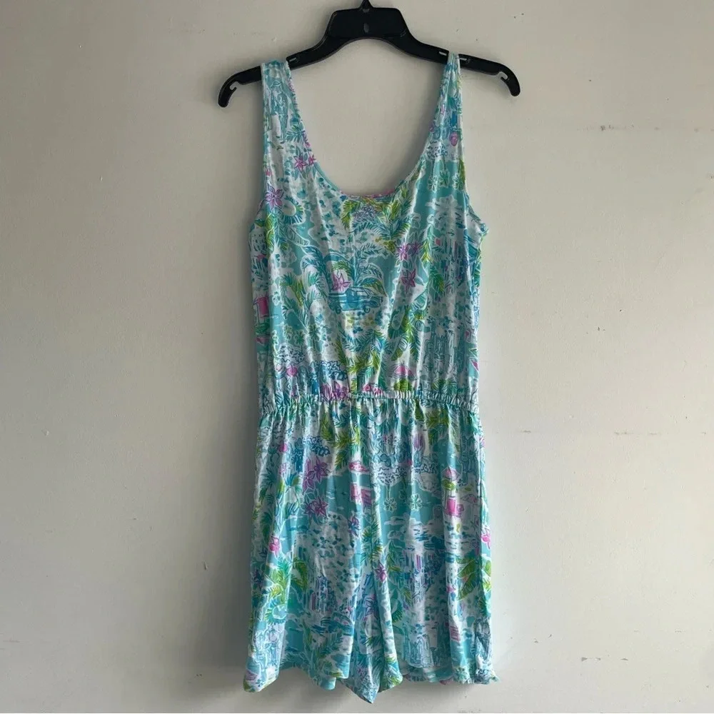 Lilly Pulitzer Analee Tropical Ruffle Romper What A Lovely Place 33087